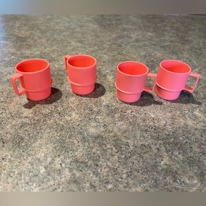 Tupperware Miniature Coffee Cups Kids Play Set. Vintage. Set Of 4